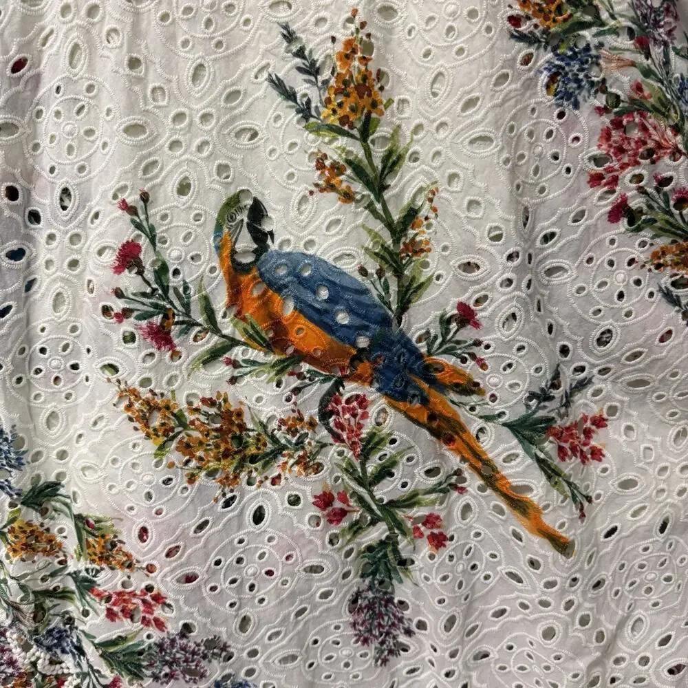 NWT FARM Rio Delicate Forest Scarves Midi in White Floral Eyeler Tank Dress XL - Picture 11 of 16